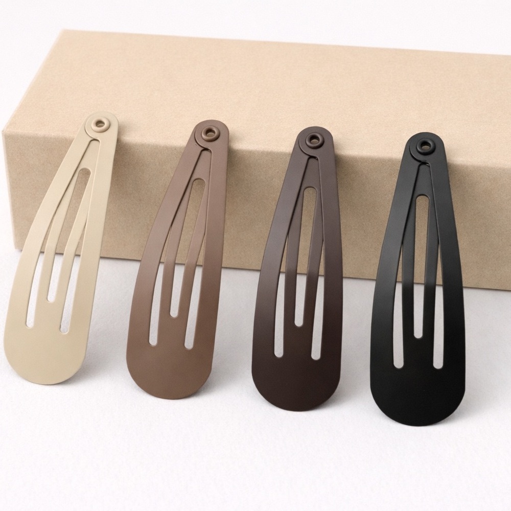 10pcs Metal Hair Clips in Neutral Tones